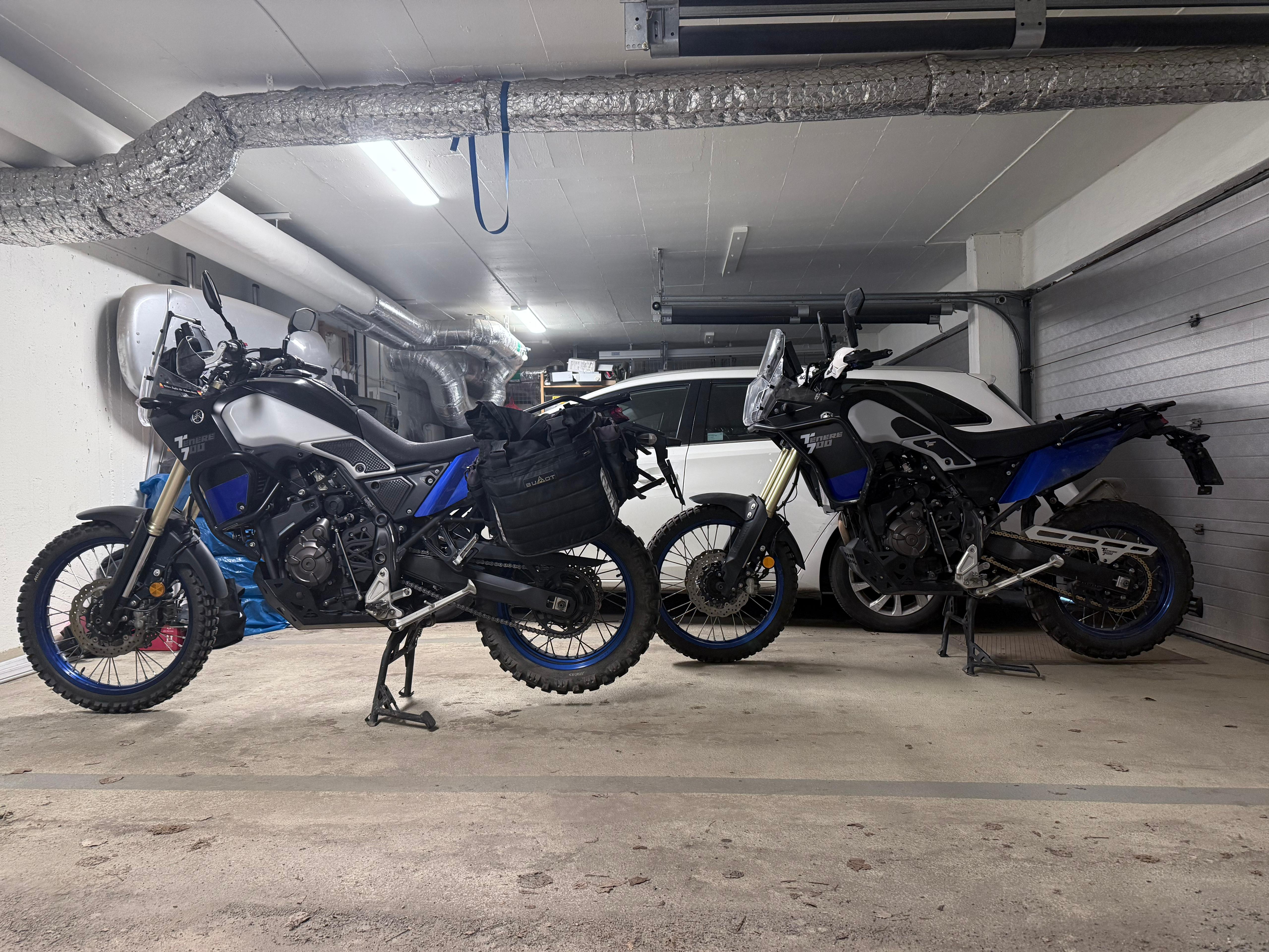 Two Yamaha T7 motorcycles