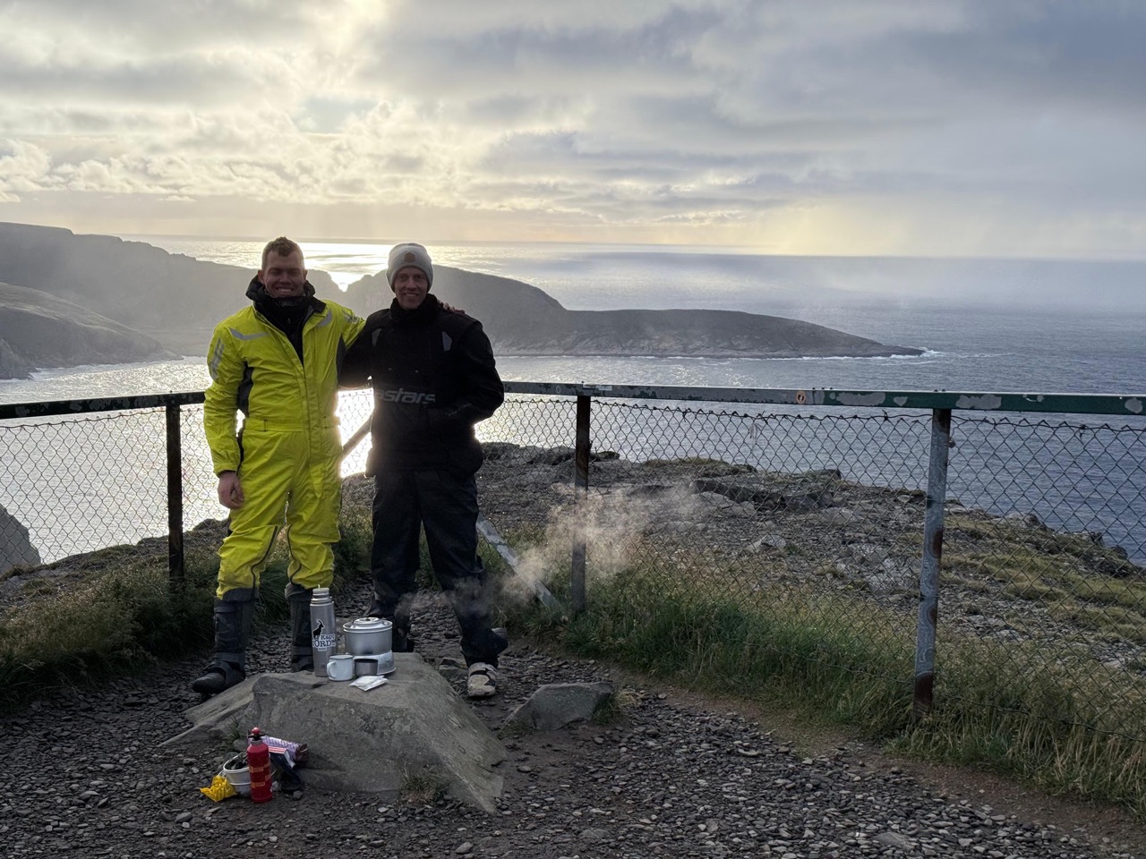 Celebrating at Nordkapp